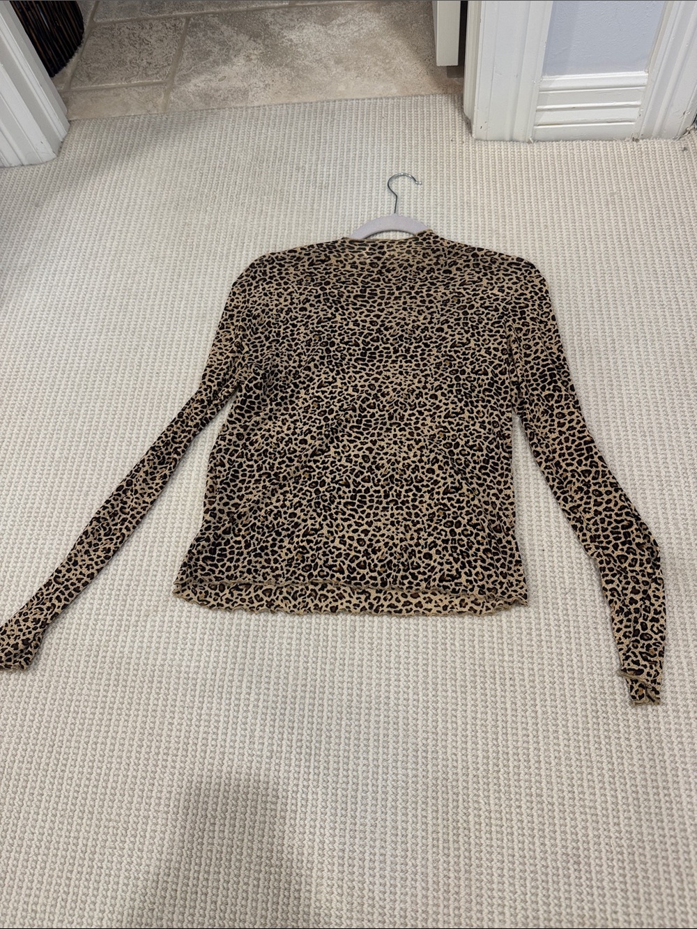 Princess Polly Leopard Print Long Sleeve Top - Tan & Black - Picture 3 of 3